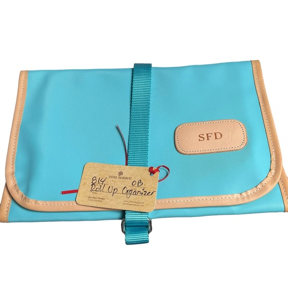 NWT Jon Hart Large Travel Kit & Roll Up Organizer W Initials "SFD" - Picture 7 of 9